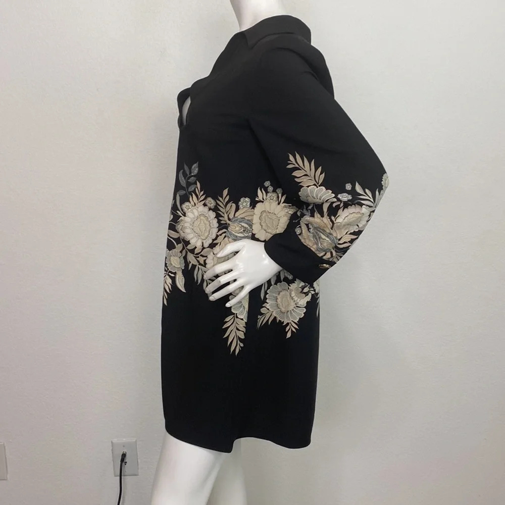 Zara Black Floral Mini Dress - Picture 5 of 9